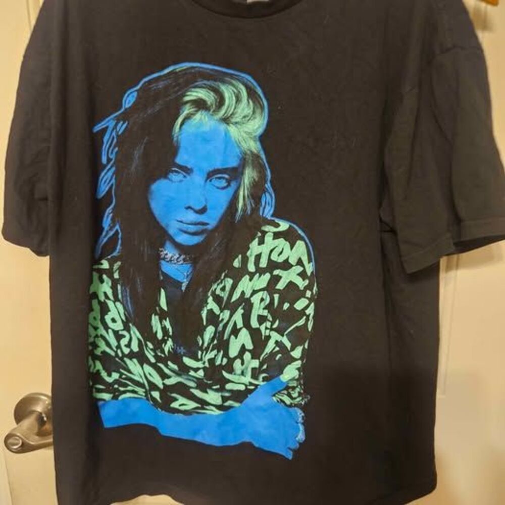 Billy Eilish Neon Blue Concert Shirt Xlg Tshirt